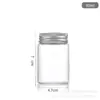 Botella de Vidrio de 47 mm de Diámetro con Múltiples Capacidades y Tapa de Aluminio Plateada, Botella de Vidrio Transparente para Medicina, Botella de Vidrio de Goji Negro