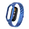 Adequado para Pulseira Xiaomi Mi Band 8, Pulseira de Aço Inoxidável Sólido com Três Contas, Pulseira de Metal Versão Cerâmica Xiaomi Mi Band 9