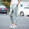 Pantalones casuales de lino de verano para hombre, de talla grande, hasta los tobillos, de moda, ajustados, de una pieza, entrega directa