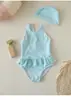 Maiô Feminino Peça Única para Meninas de 0 a 8 Anos, Estilo Regata, Roupa de Praia para Bebês, Fontes Termais, Férias na Praia, Atacado em Estoque