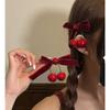 Dulce y Lindo Pasador de Cereza Moda Coreana Perla Clip Lateral Flequillo Pasador Accesorio para el Cabello
