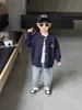 0289 Cardigan de Tricô Estilo College para Meninos Novo Estilo Jaqueta de Inverno para Bebê Suéter de Outono e Inverno para Crianças Estilo Coreano Inverno