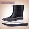 Botas de lluvia impermeables antideslizantes transfronterizas para hombre, de caña media, de plástico engrosado, zapatos de agua para pesca, cocina, lavado de autos, botas de agua para pesca