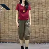 Gordo mm200 kg moda terno feminino verão manga curta camiseta calça solta casual Joker Harlan calças macacão