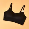 Ropa Interior Sin Costuras Cepillada Otoño e Invierno para Mujer Pecho Pequeño Recogido Soporte de Palma Copa Fija Cómodo Hipoalergénico Sujetador de Mezcla de Seda Espalda Bonita