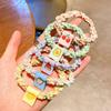 Diadema de Encaje Color Caramelo Goma para el Cabello Etiqueta de Tela de Frutas Goma Elástica Gruesa de Alta Elasticidad Accesorios para el Cabello de Mujer Venta al por Mayor