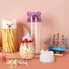 Potes de Armazenamento de Nozes em Formato de Urso de Desenho Animado, Doces, Biscoitos, Slime de Cristal, Potes de Plástico para Pet de Grau Alimentício - Em Estoque para Atacado