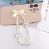 Cadena de Lanyard de Perlas con Lazo para Teléfono, Estilo Nuevo, para Niñas, Cadena Colgante de Perlas para Muñeca, Cadena Portátil Anti-Pérdida para Mujeres