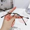 Nuevos Lentes Frameless Antiluz Azul Rosados para Mujer de Aspecto Sencillo Modernos Degradados Rosados Celebrados en Internet Explosiones en Vivo Lentes Planos