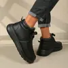 Dropshipping Transfronterizo Zapatos de Algodón para Hombre 2025 Invierno Piel Suave Felpa Engrosados Cálidos Botas de Nieve Zapatos de Cuero para Papá