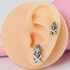 Aretes de Personalidad de Calavera de Acero Transfronterizo Hip Hop Punk Acero Inoxidable Aretes Multiforma Cadena Larga Rosca Externa