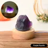 Luminária de Noite de Pedra Bruta de Cristal Natural, Enfeites Decorativos de Cristal, Luminária de Noite para Quarto de Casa, Presente de Feriado Atacado