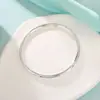 Pulsera Minimalista y Elegante para Mujer, Diseño de Nicho, Anillo Liso de Alto Grado Estilo Antiguo, Pulsera de Joyería de Aleación de Zinc Plateada