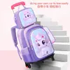 Mochila Escolar de Cuero 3D de Arrastre Juego de Tres Piezas Mochila de Arrastre Infantil de Dibujos Animados Bolsa de Almuerzo Venta Directa de Fábrica