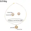 Cdd Flor de Cuatro Hojas Diamante Incrustado Zirconia Microincrustada Collar Pendientes Set de Dos Piezas Venta Caliente Transfronteriza Fuente de Joyería