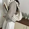 Bolso de tela de lunares de moda estilo coreano para mujer, bolso de hombro y cruzado de gran capacidad para el trabajo, nuevo bolso casual tipo dumpling de verano 2026