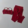 Traje Deportivo Cruzado Trasero de Punto Sin Costuras Transfronterizo Nuevo para Mujer, Ropa Transpirable de Secado Rápido para Running y Fitness para Mujer