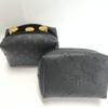 Bolsa Cosmética de Cuero PU Negra Bolsa de Embalaje de Cuero Bolso de Mano de PU Impermeable Bolsa de Almacenamiento de Cosméticos Bolsa de Aseo