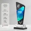 Troféu de Cristal Banhado a Cor de Alta Qualidade, Prêmio Criativo Personalizado com Gravação, Troféu para Funcionário Destaque, Sofisticado e Elegante