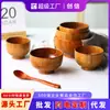 [Exportado a Japón] Bol de Madera de Madera Maciza para el Hogar Anti-quemaduras Bol para Fideos Instantáneos Juego de Vajilla Japonesa de Madera Maciza Bol para Arroz al por Mayor