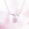 Collar de Flor Rosa de Plata de Ley 925 2025 Nueva Moda Cadena para Clavícula de Mujer Más Vendida Cadena Ligera de Lujo de Alta Gama para el Cuello