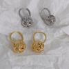 Pendientes de temperamento simple retro con hebilla de bola tejida de alta calidad transfronterizos, joyería de oreja exagerada de moda al por mayor