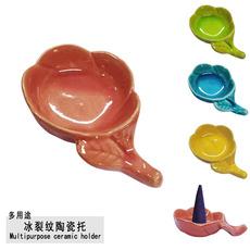 Atacado multiuso gelo crack cerâmica torre incenso suporte de vela óleo essencial prato pequeno e requintado Amazon cross-border