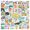 52 Pinturas al Óleo Acuarela de Aventura de Viaje, Pegatinas Lindas de Graffiti para Niños, Cuadernos Cascos, Pegatinas para Refrigerador Coche Eléctrico