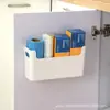 Estante de cocina sin perforaciones para pared, gabinete de pared, cesta colgante de pared, puerta de gabinete, bolsa de plástico para film transparente