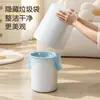 Lixeira na cor creme para banheiro, sala de estar, cozinha de casa, luxo leve, tipo pedal, quarto, com tampa, grande capacidade, porta-papel