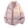 Chamarra lisa de plumas de pato blanco 90%, reversible, ligera y cálida, moderna chamarra de invierno para parejas, unisex, color liso
