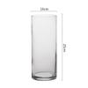 Vaso de vidro reto balde simples vidro transparente ornamentos de chão sala de estar mesa de jantar rico vaso de flores de bambu atacado