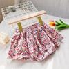 Shorts Falda Florales para Niñas, Verano 2026 Estilo Coreano Pantalones Cortos Calientes para Bebés Niños, Shorts Exteriores, Shorts Florales para Niños