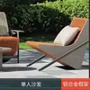 Juego de sofá y mesa de centro para exteriores, diseñado para villas, jardines y patios, con asientos de aleación de aluminio y construcción impermeable, adecuado para balcones exteriores