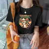 Camiseta de Manga Corta Versátil para Mujer Estilo Coreano y Japonés de Verano con Estampado Único de Dibujos Animados Lindos Diseño de Moda