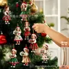 2D 8 Piezas Navidad Niña Sosteniendo Flores Adornos de Madera Árbol de Navidad Hogar Oficina Decoración Colgante