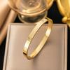 Pulseira de Aço Titânio Popular Transfronteiriça Cravejada de Diamantes Moda Simples Estilo Europeu e Americano Pulseira de Aço Inoxidável Pulseira de Alta Qualidade Atacado