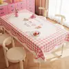 Toalha de Mesa Desenho Animado, Sem Lavagem, Impermeável, À Prova de Óleo, Resistente ao Calor, Estilo Dopamina Creme, Toalha de Mesa Retangular, Protetor de Mesa, Chá