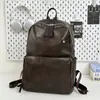 Mochila Escolar para Homens, Mochila Estilo Coreano para Estudante Universitário, Textura de PU, Mochila Casual de Grande Capacidade, Mochila Casual para Estudante do Ensino Médio com Compartimento para Computador