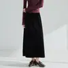 26 Nuevo Estilo Otoño/Invierno Falda de Terciopelo Versátil Simple y Elegante con Brillo de Lujo Ligero, Falda de Longitud Media Suave y con Caída 29371