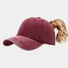 Nueva Gorra de Béisbol Lavada Estilo Vintage Europeo y Americano para Mujer, Adecuada para Coletas Altas, Sombrero Solar Casual Deportivo para Exteriores, Moderno