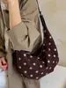 Bolso de Hombro Vintage de Ante con Lunares para Mujer, Nuevo Bolso Cruzado Casual para el Trabajo, Bolso de Moda de Nicho tipo Empanada