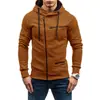 Sudadera de terciopelo casual Amazon Fashion Sudadera con capucha y cremallera para hombre Exportación europea y americana Chaqueta simple holgada de otoño e invierno