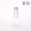 Botella de Perfume Cuadrada de 100 ml con Tapa de Rosca Vidrio Transparente Elegante Botella Vacía con Atomizador de Presión Botella de Relleno Cosmético de 50 ml