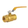 Válvula de bola de latón de diámetro completo Válvula de bola con rosca NPT Válvula de bola de cobre estándar americano PN40 Válvula de bola alargada de color natural Fabricante de exportación