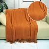 Manta de siesta de punto grueso para Otoño e Invierno, Manta para casa de huéspedes, Manta decorativa para el pie de la cama, Manta con flecos, Manta vintage para sofá