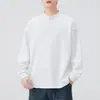 Nueva Camiseta Sudadera de Hombre Z9012 Estilo Retro Japonés Otoñal con Cuello Alto y Manga Larga, Corte Holgado y Versátil