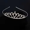 Moda Coreana Accesorios para el Cabello de Princesa Corona Simple Aro para el Cabello de Cumpleaños Tocado Aleación Pedrería Corona Pequeña para Niños