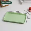 Bandeja de Paja de Trigo Estilo Nórdico Ins Bandeja Rectangular de Plástico para Uso Doméstico Taza para Empanadillas Taza de Té Plato Plato de Frutas