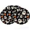 Amazon Halloween Manteles Redondos Estampado de Calabaza Boo Posavasos Antideslizantes Vajilla/Juego de 4 Piezas Decoración de Halloween